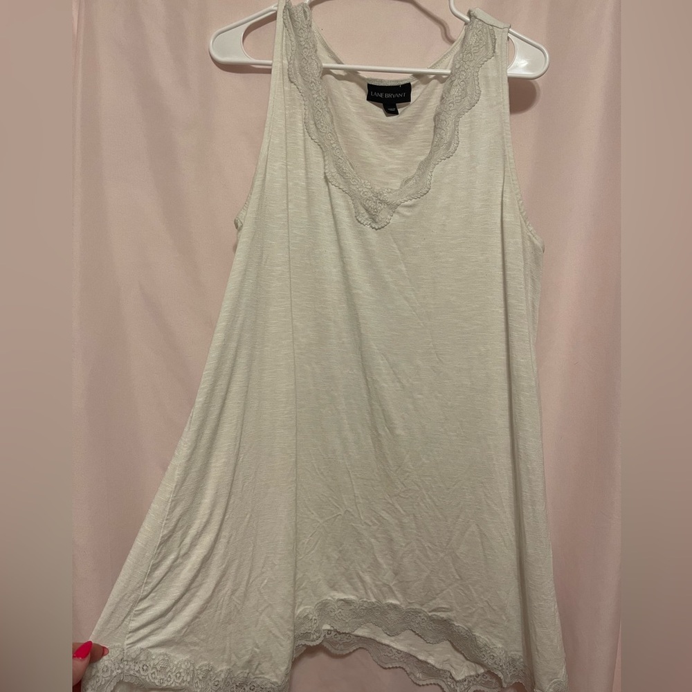 Lane Bryant Plus Size 14/16 off white lace swing cami